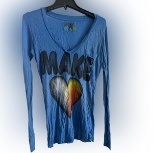 Rebel Yell brand/Make 💜 long sleeve tee - NWOT 🆕 with flaw next to green sticker